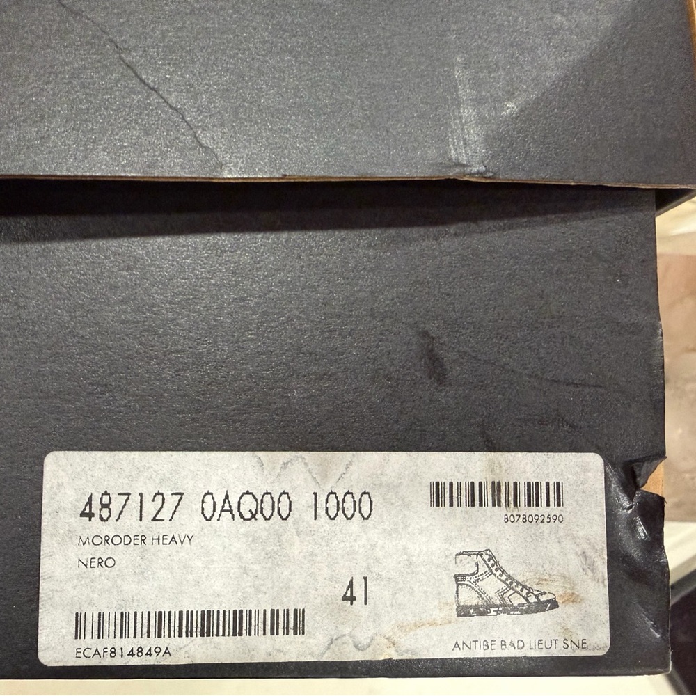 LIKE NEW with store receipt- Saint Laurent Black High-Top Sneakers - Picture 5 of 6